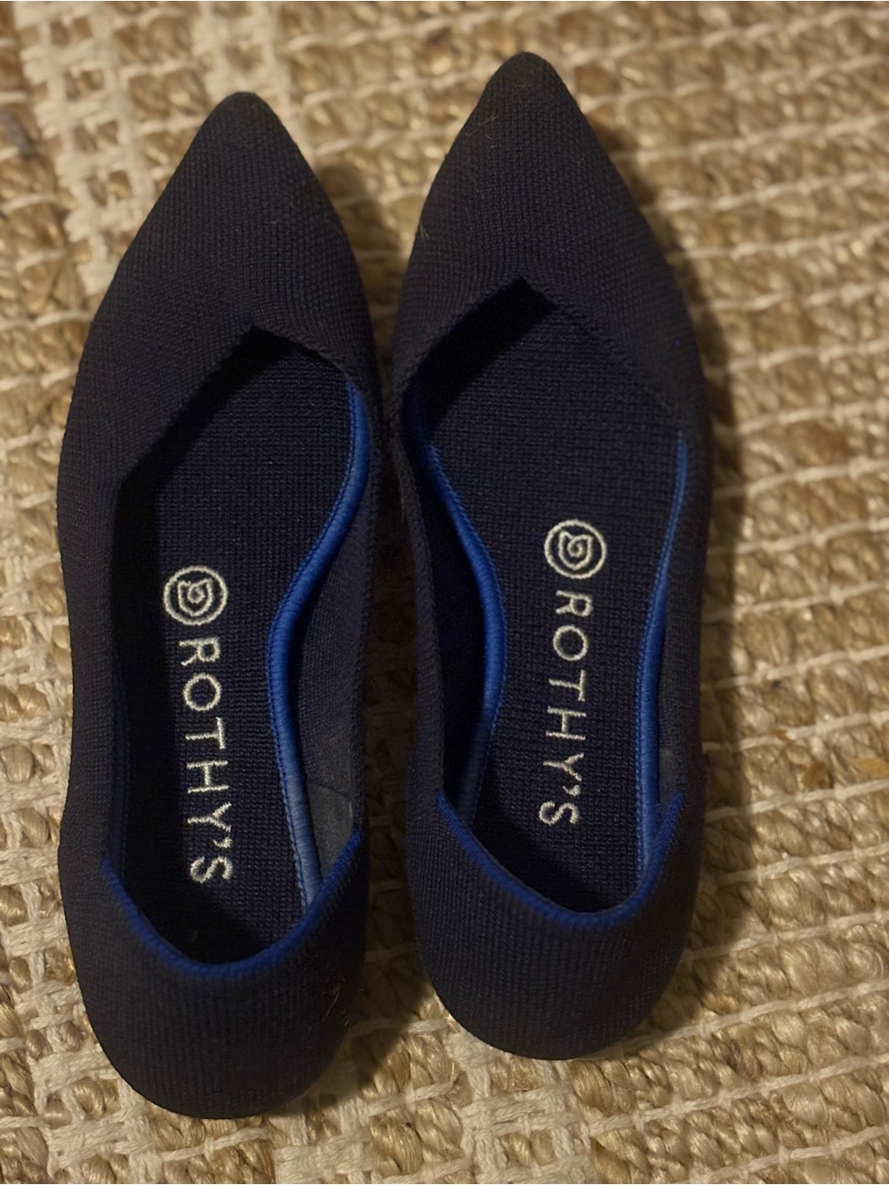 Rothy’s The Point Navy Blue Pointed Toe Flats - Size 7